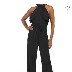 BEBE Ruffle Front Halter Jumpsuit 12